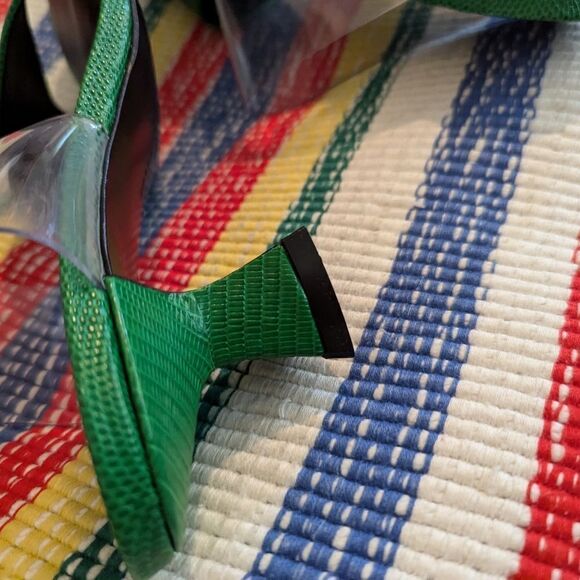 Viola green leather sandals from Mercedes Castillo - Picture 6 of 14